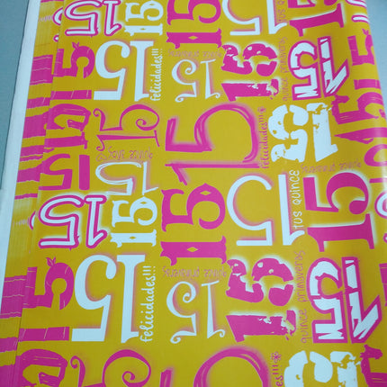 PAPEL DE REGALO 15 AÑOS 19"X25"