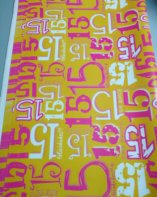 PAPEL DE REGALO 15 AÑOS 19"X25"