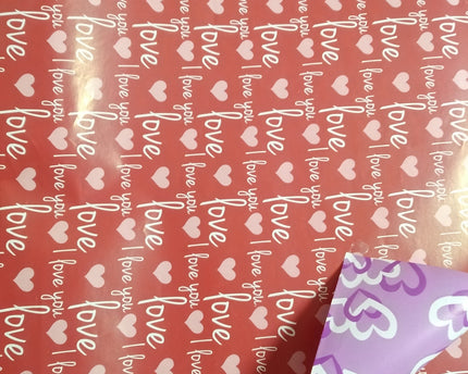 PAPEL DE REGALO LOVE YOU DUPLEX 19"X25"