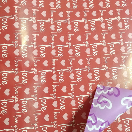 PAPEL DE REGALO LOVE YOU DUPLEX 19"X25"