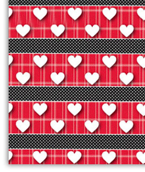 PAPEL DE REGALO LISTONES ROJO-NEGRO 19"X25"