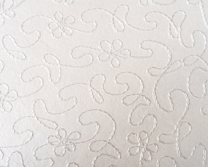 PAPEL ARTESANAL BLANCO BORDADO 22X29PULG