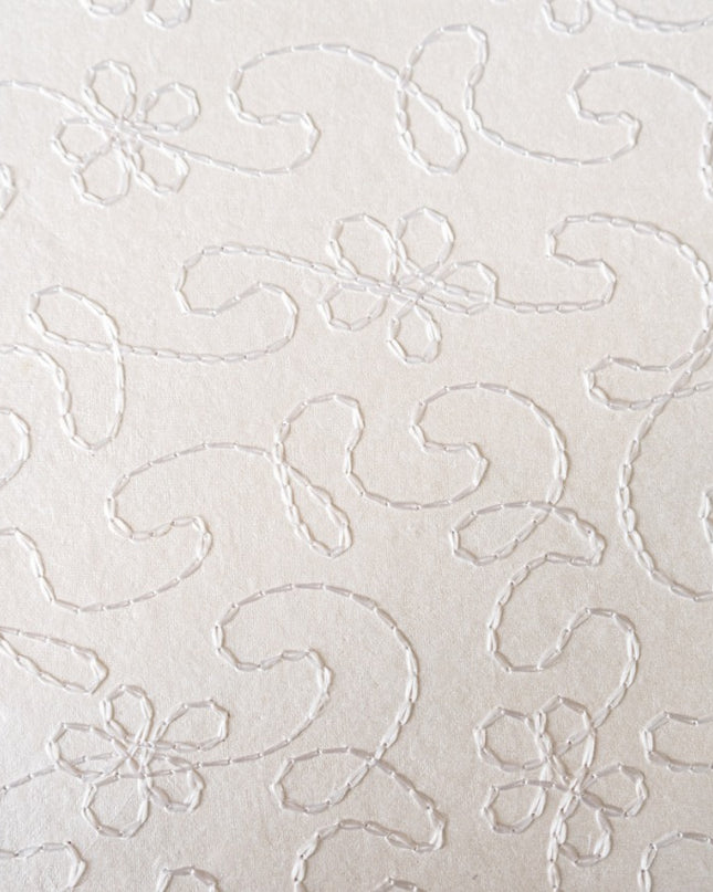 PAPEL ARTESANAL BLANCO BORDADO 22X29PULG