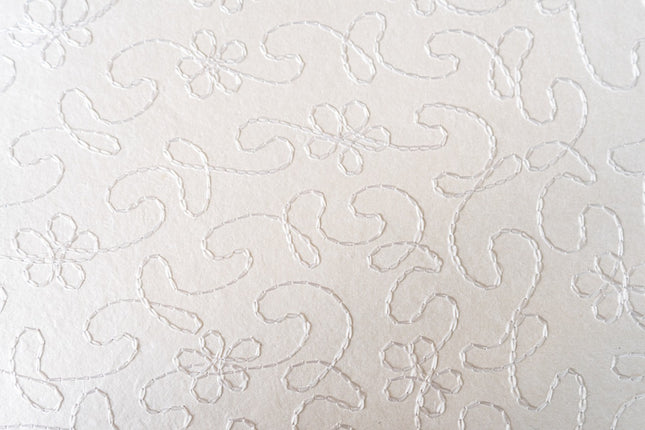 PAPEL ARTESANAL BLANCO BORDADO 22X29PULG