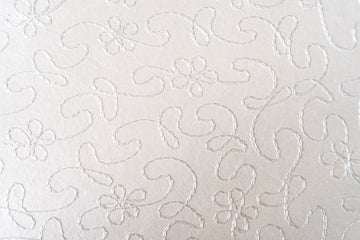 PAPEL ARTESANAL BLANCO BORDADO 22X29PULG