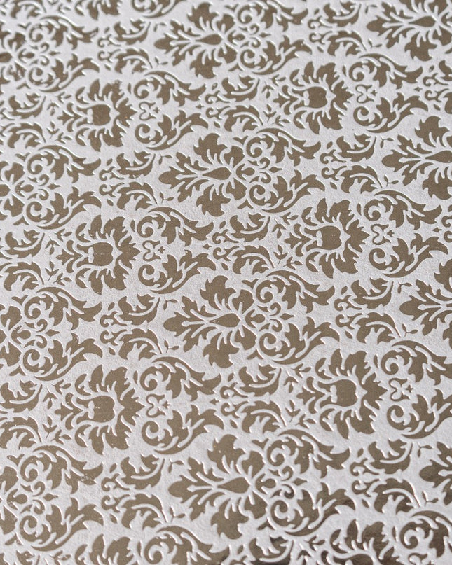 PAPEL DECORADO BLANCOC/HOJAS GRD PLATEAD 22 X 29 PULG