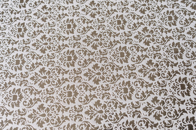 PAPEL DECORADO BLANCOC/HOJAS GRD PLATEAD 22 X 29 PULG