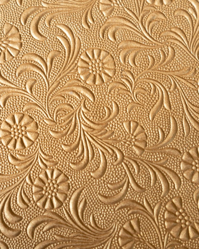 PAPEL DECORADO DORADO C/FLORES 22 X 29 PULG