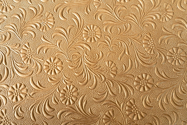 PAPEL DECORADO DORADO C/FLORES 22 X 29 PULG