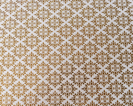 PAPEL DECORADO BLANCO C/MOASAICOS  DORADO 22 X 29 PULG