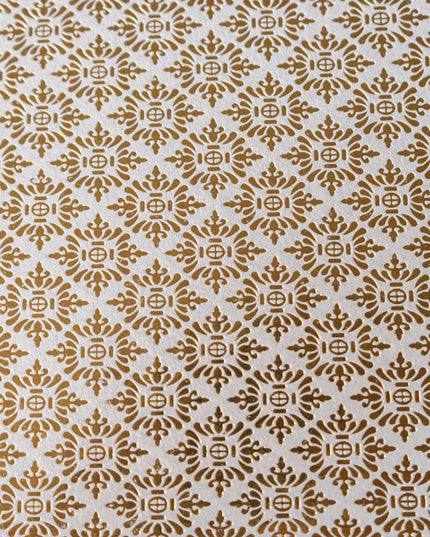 PAPEL DECORADO BLANCO C/MOASAICOS  DORADO 22 X 29 PULG