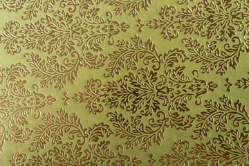 PAPEL ARTESANAL EMBOSADO DISEÑO VERDE DORADO 22X29PULG