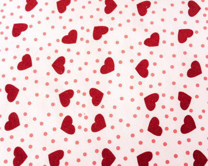 PAPEL DECORADO ROSADO CON CORAZONES 22 X 29 PULG