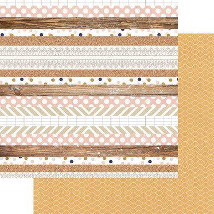 MULTI STRIPE-PAPEL SCRAPBOOK 12X12 DOBLE CARA