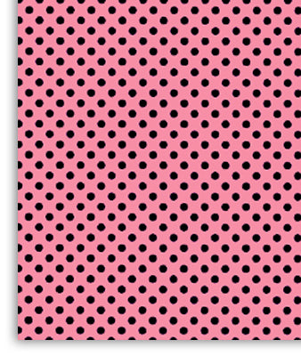 PAPEL DE REGALO PUNTITOS ROSADO-NEGRO 19"X25"