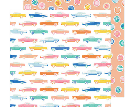 PEPEL ESTAMPADO DOBLE CARA PARA SCRAPBOOK - DE VIAJE - COLECCION BUENOS DIAS