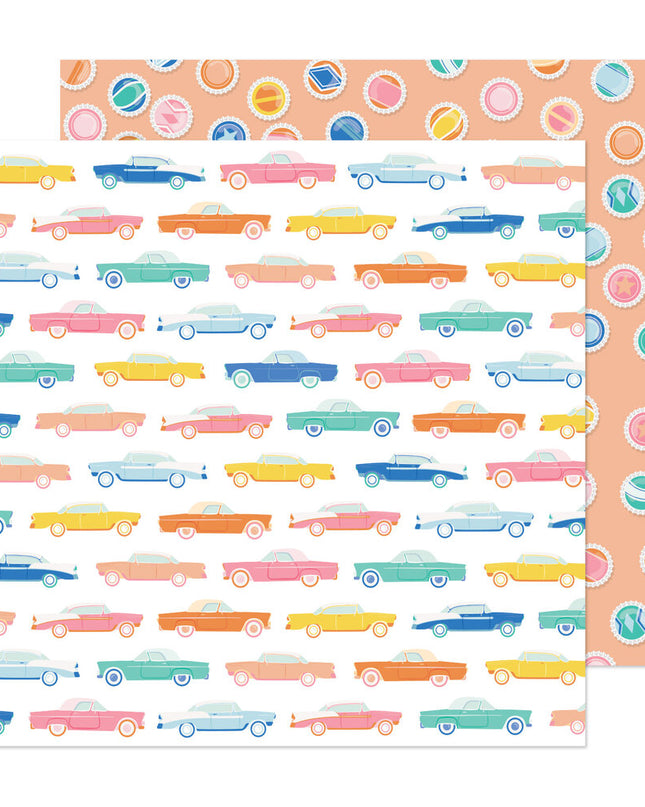 PEPEL ESTAMPADO DOBLE CARA PARA SCRAPBOOK - DE VIAJE - COLECCION BUENOS DIAS