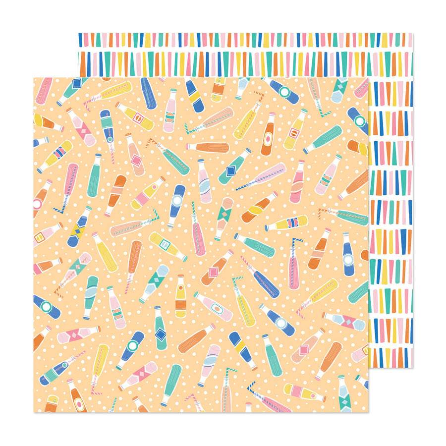 PAPEL ESTAMPADO DOBLE CARA 12 X 12 - BURBUJEANDO-COLLECCION BUENOS DIAS