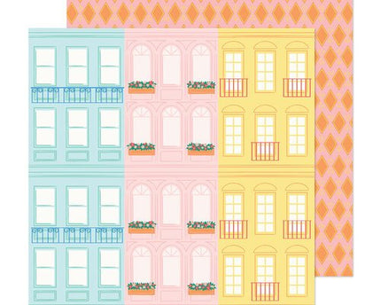 PAPEL ESTAMPADO DOBLE CARA 12 X 12 DANDO UN PASEO