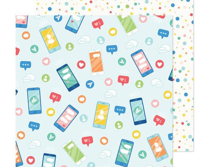 PAPEL ESTAMPADO DOBLE CARA 12 X 12 FANTASTICO CONECTIVIDAD