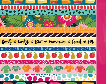 PAPEL ESTAMPADO DOBLE CARA 12X12"- FAMILY,LUCKY LOVE