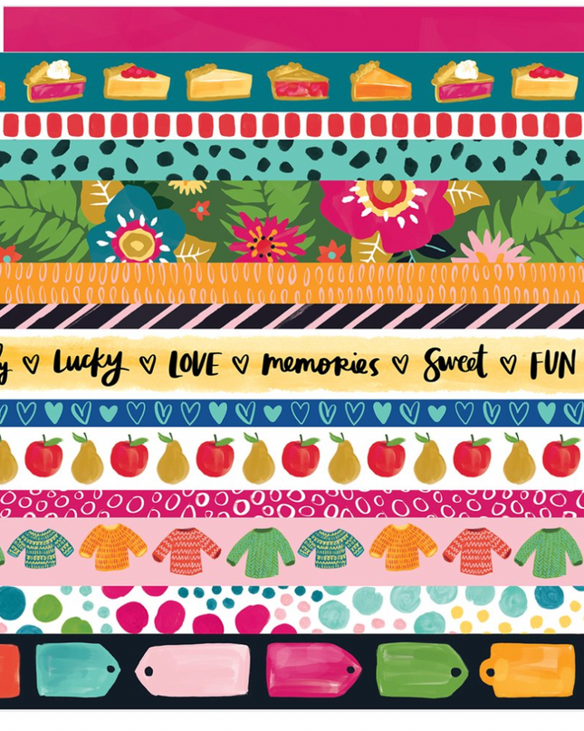 PAPEL ESTAMPADO DOBLE CARA 12X12"- FAMILY,LUCKY LOVE