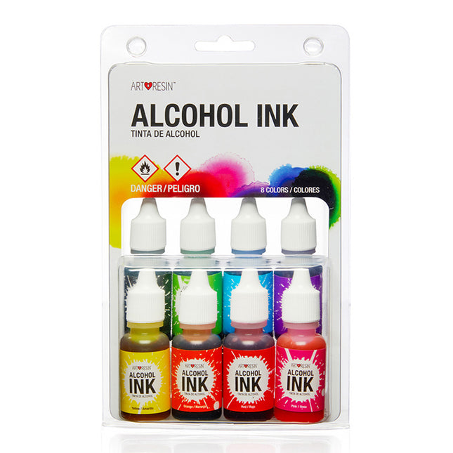 KIT TINTA BASE ALCOHOL 8 COLORES ARTRESIN