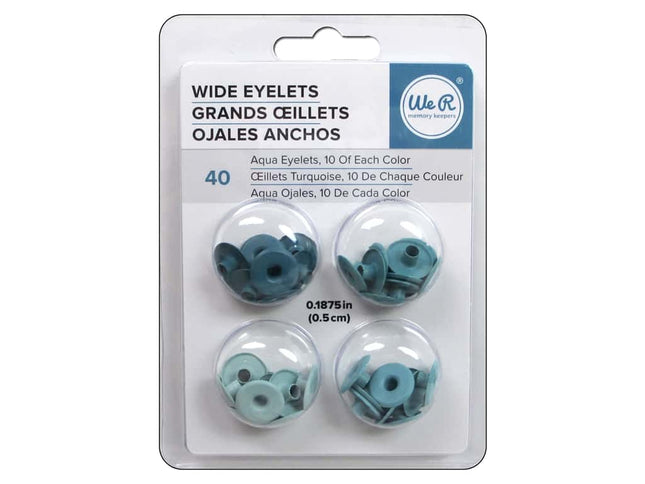 OJALES ANCHOS COLOR AQUA 1.3CM X 0.5CM