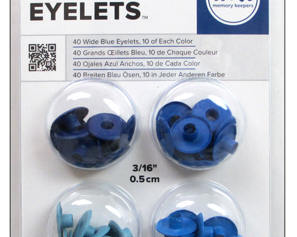 OJALES ANCHOS COLOR AZUL 1.3CM X 0.5CM