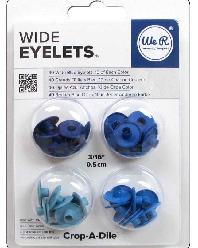 OJALES ANCHOS COLOR AZUL 1.3CM X 0.5CM