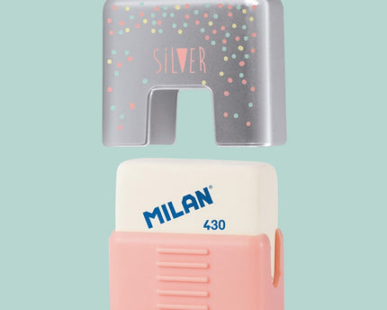 Borrador Milan con funda school silver 430