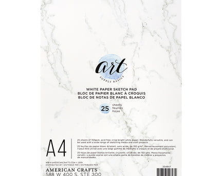 Bloc de Notas de Papel Blanco- Art Supply Basic