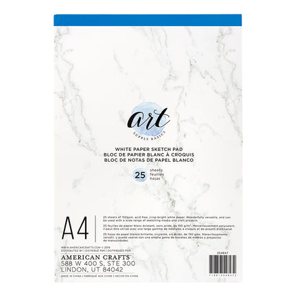 Bloc de Notas de Papel Blanco- Art Supply Basic