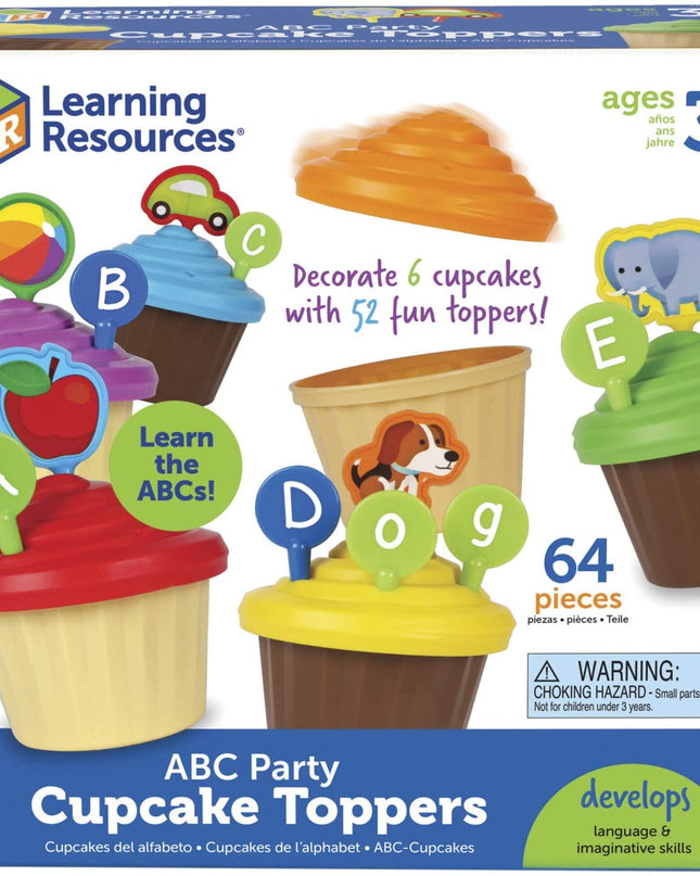 ABC PARTY CUPCAKE TOPPERS