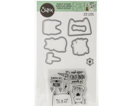 SELLO TRANSP Y CORTANTES GATITOS 6 PCS - SIZZIX