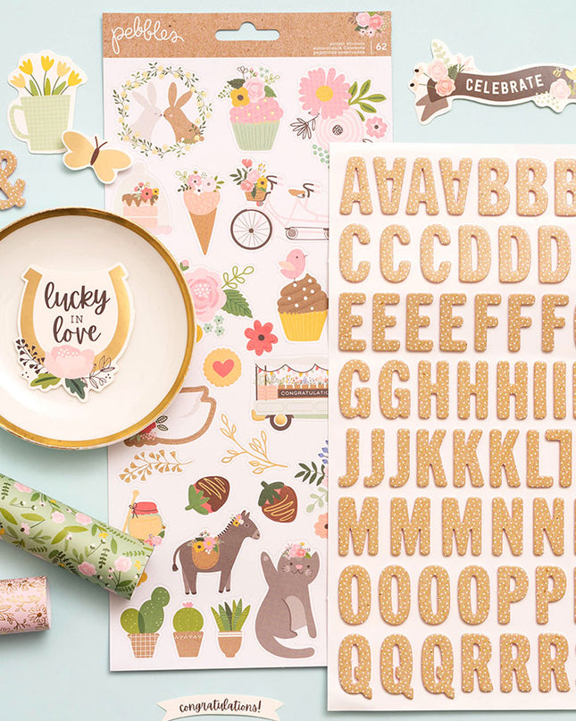 STICKERS ABC COLOR CAFE CON PUNTOS