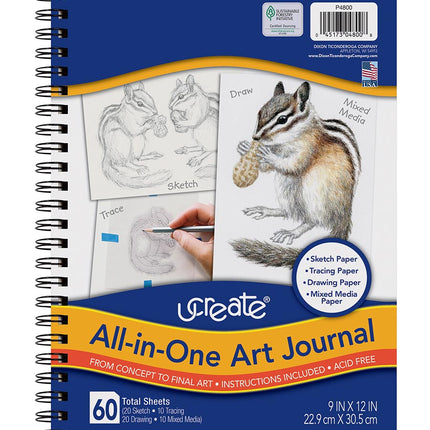 SKETCH ALL IN ONE ART JOURNAL 12X9, 60 HOJAS