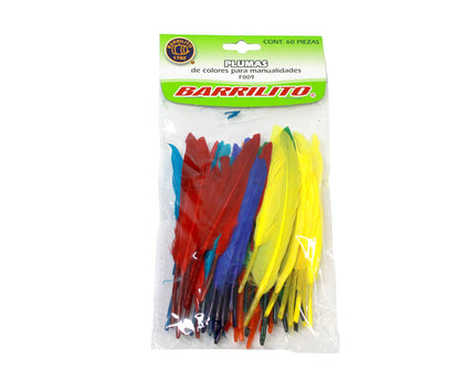 PLUMAS DE COLORES BOLSA 60PC F009