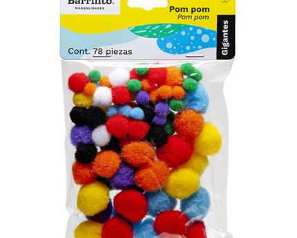 POM-POM COLORES 78PC