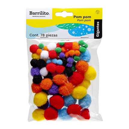 POM-POM COLORES 78PC