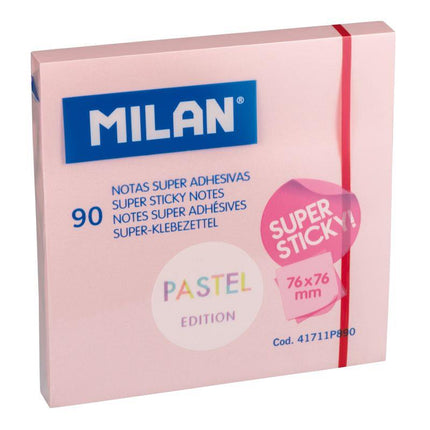 NOTAS ADHESIVAS 3X3 ROSA 100HJS MILAN