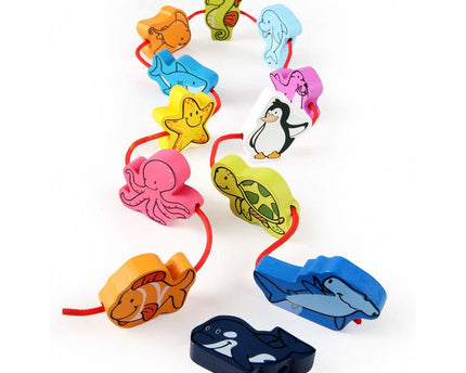 JUGUETE ANIMALES DEL MAR 12PC HAPE/ NON LACING SEA SENSATION