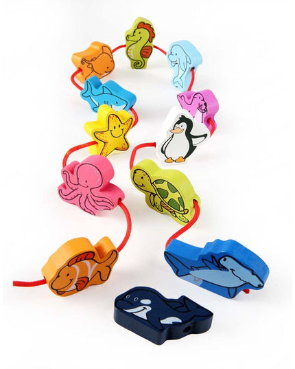 JUGUETE ANIMALES DEL MAR 12PC HAPE/ NON LACING SEA SENSATION
