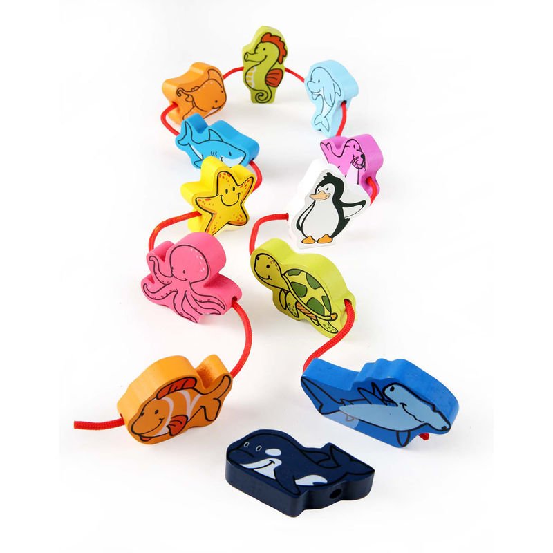 JUGUETE ANIMALES DEL MAR 12PC HAPE/ NON LACING SEA SENSATION